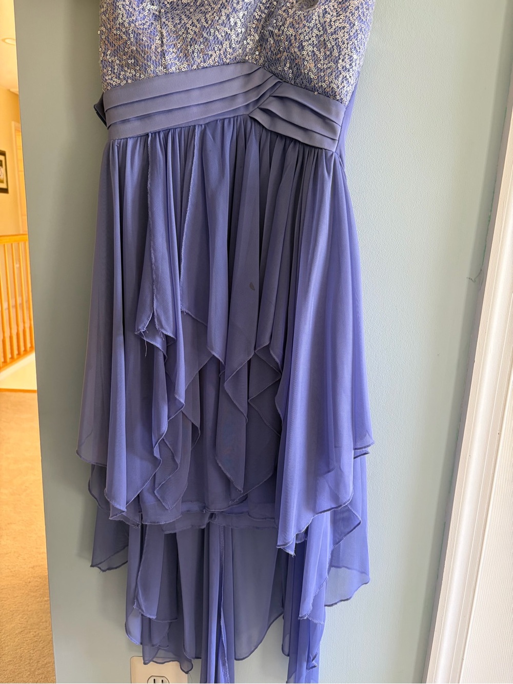 Sequin Hearts Lavender High-Low Chiffon Party Dress